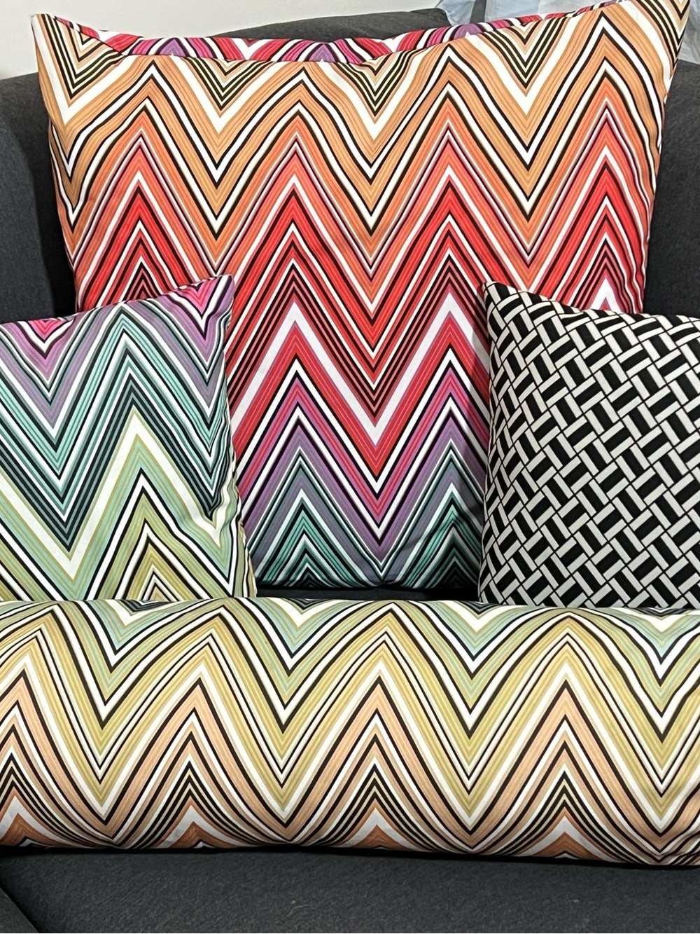 Missoni Outdoor Home Multicolor Chevron Accent Pillow Trio